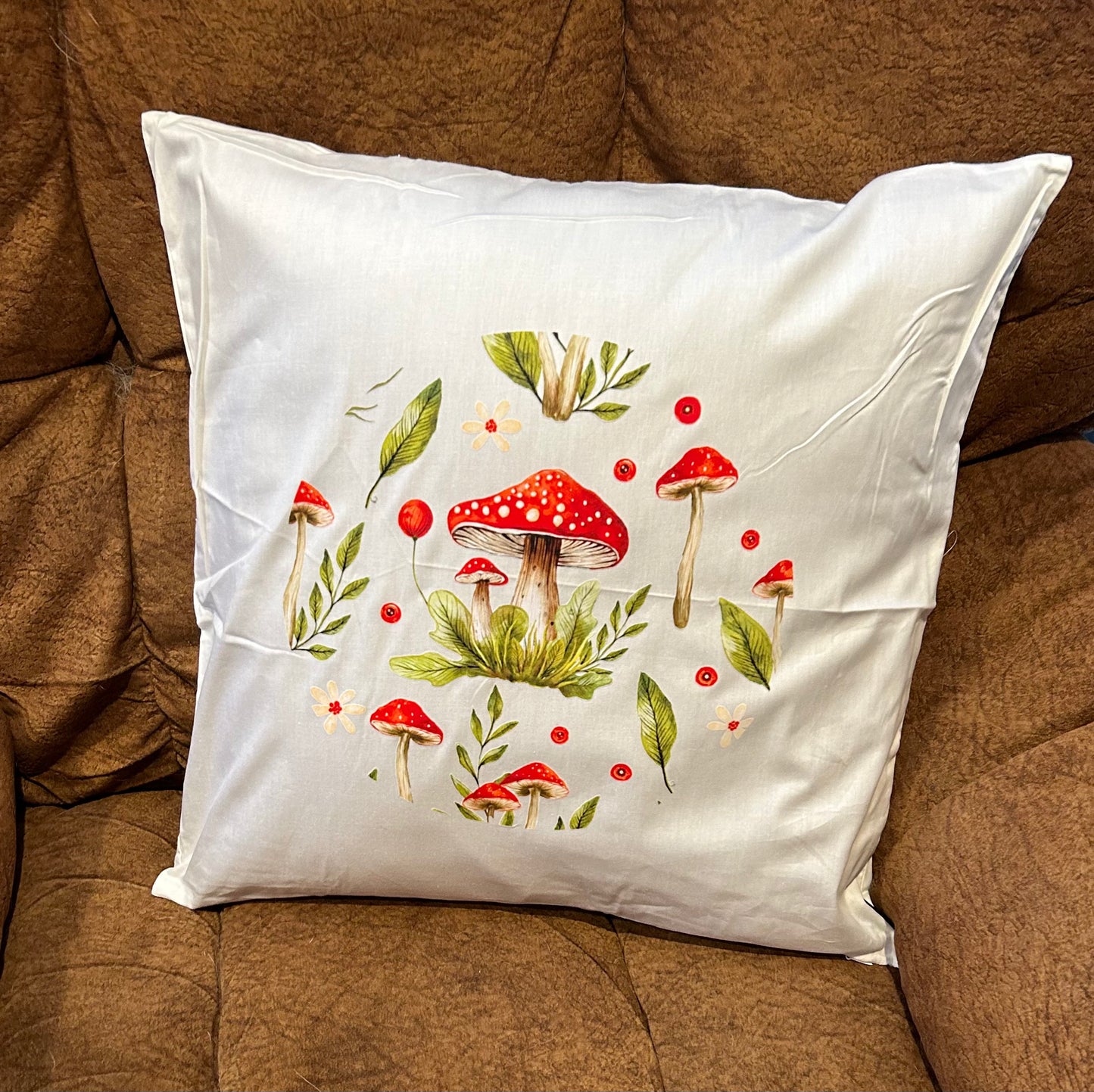 Throw Pillow Cover - Mushrooms